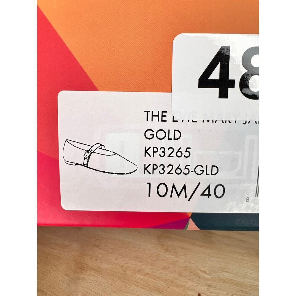 ☀️Katy Perry The Evie Mary Jane Flats Gold Metallic Glass Women's Size 10M NWT - Picture 10 of 10